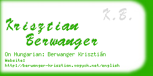 krisztian berwanger business card
